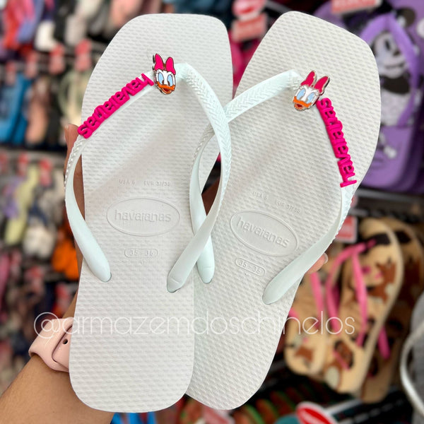 Havaianas Slim Square + Pingente Placa e Margarida