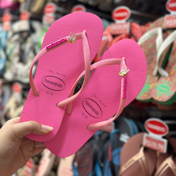 Havaianas Slim Glitter Neon + Pingente