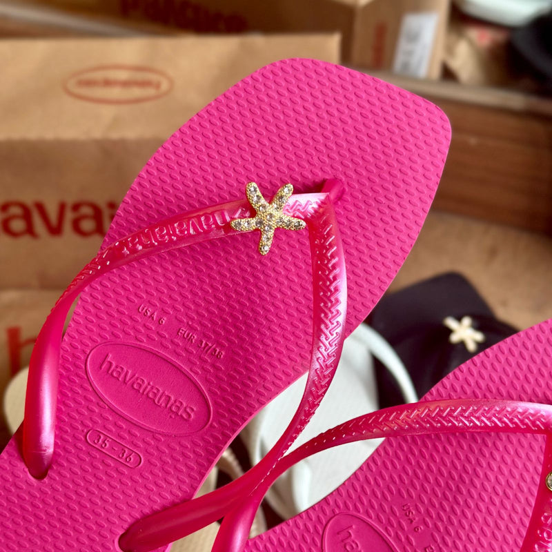 Havaianas Slim Square + Pingente estrela do mar e ponto de luz