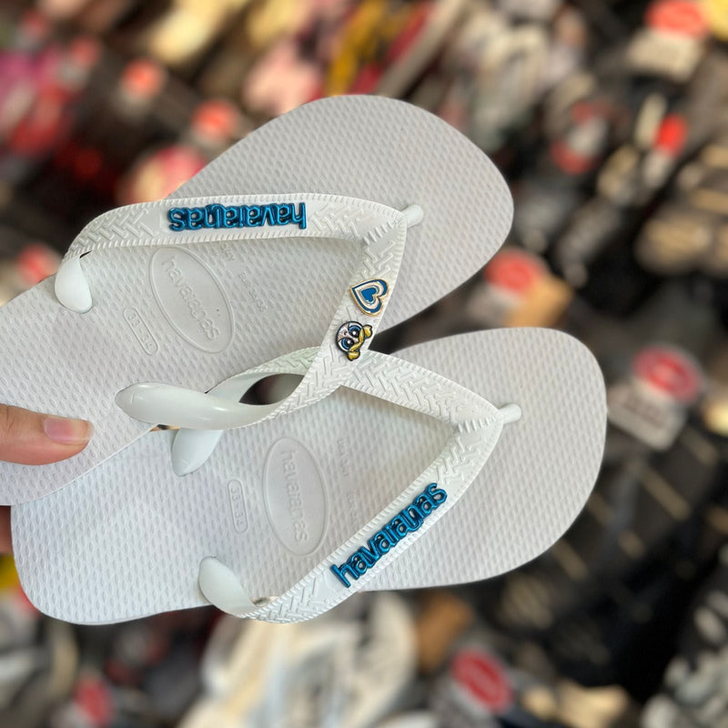 Havaianas Top + Placa Logo + Pin Meninas Super Poderosas e Coração