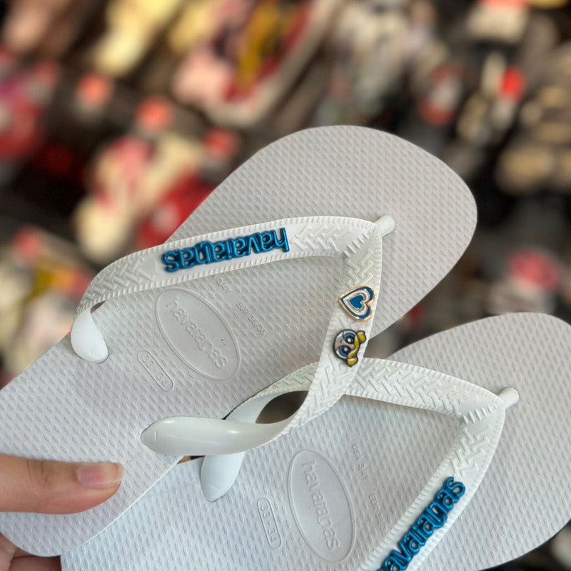 Havaianas Top + Placa Logo + Pin Meninas Super Poderosas e Coração