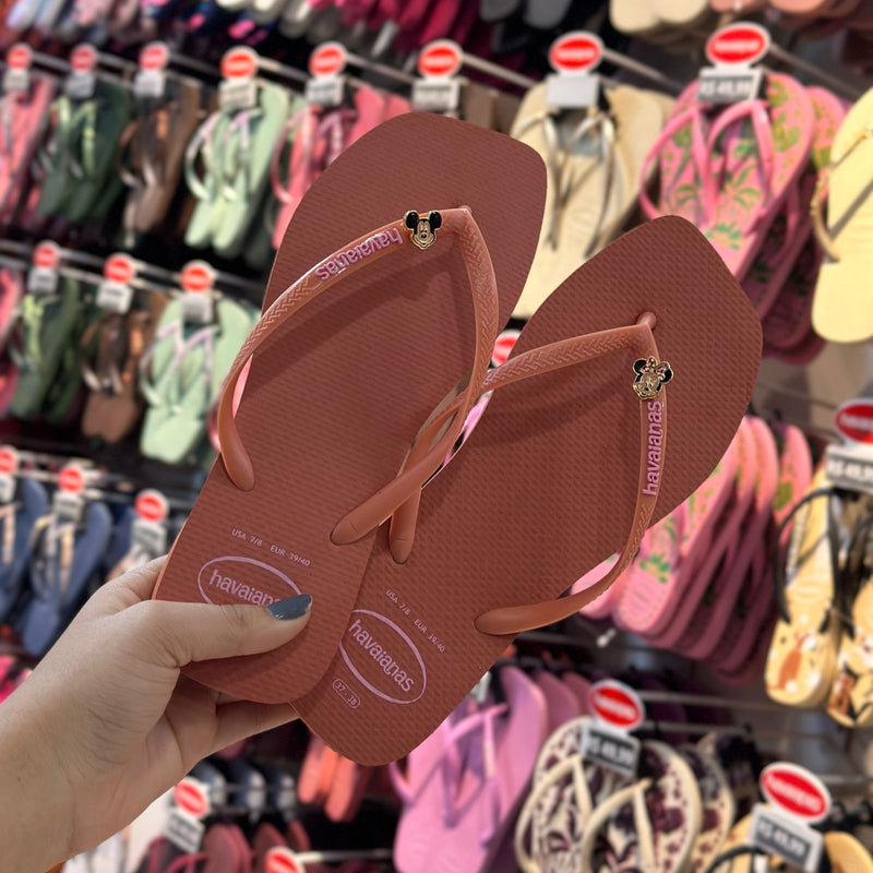 Havaianas Slim Square Logo Pop Up + Pin Minnie e Mickey