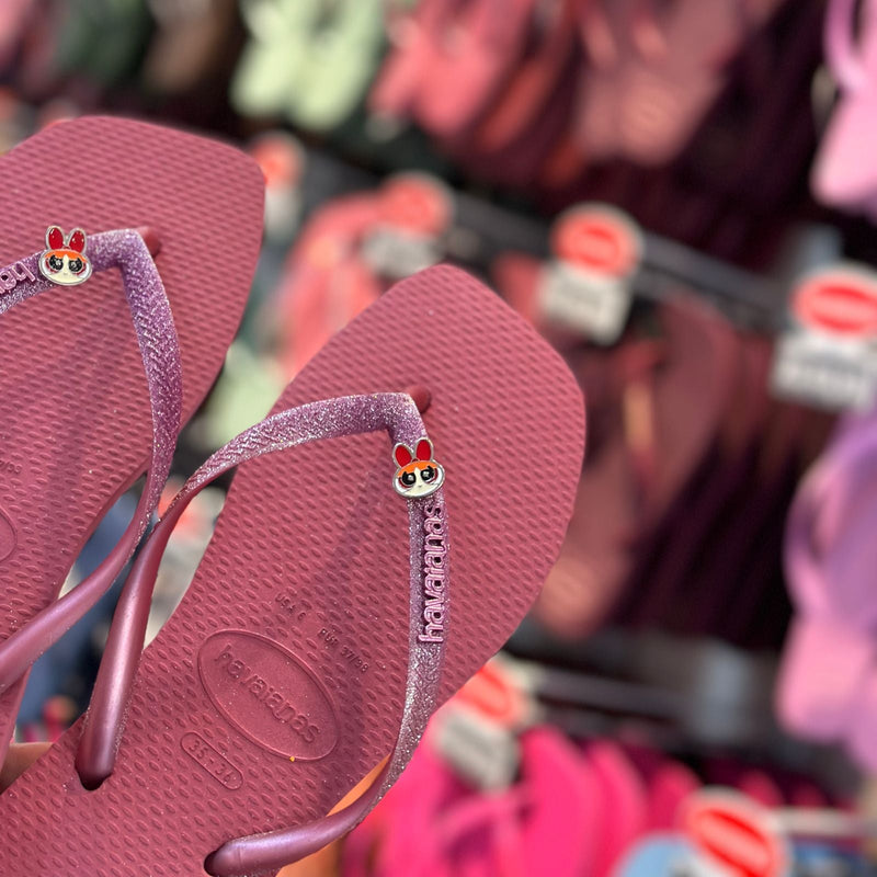 Havaianas Slim Square Glitter + Pin Meninas Super Poderosas