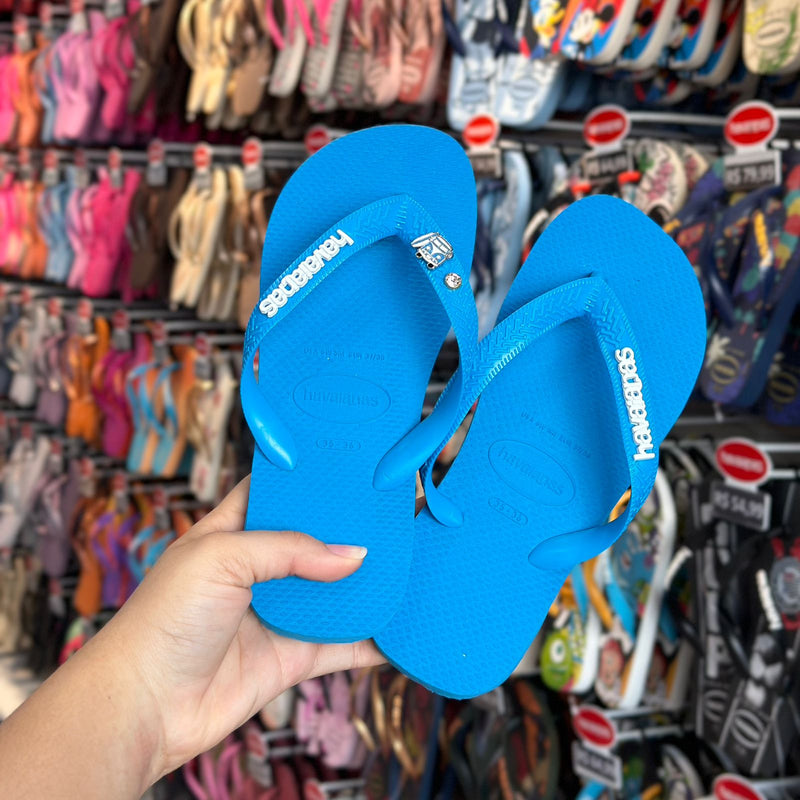 Havaianas Top + Placa Logo Branco + Pin Kombi e Ponto de Luz