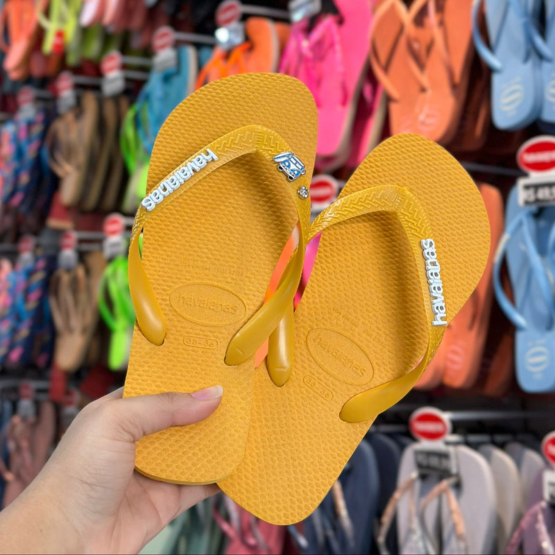 Havaianas Top + Placa Logo Branco + Pin Kombi e Ponto de Luz