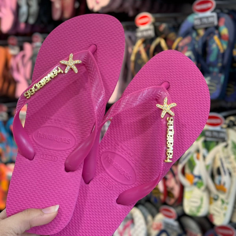 Havaianas Top + Placa Logo +Pin Estrela