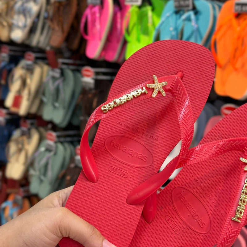 Havaianas Top + Placa Logo +Pin Estrela