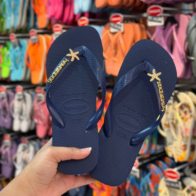 Havaianas Top + Placa Logo +Pin Estrela