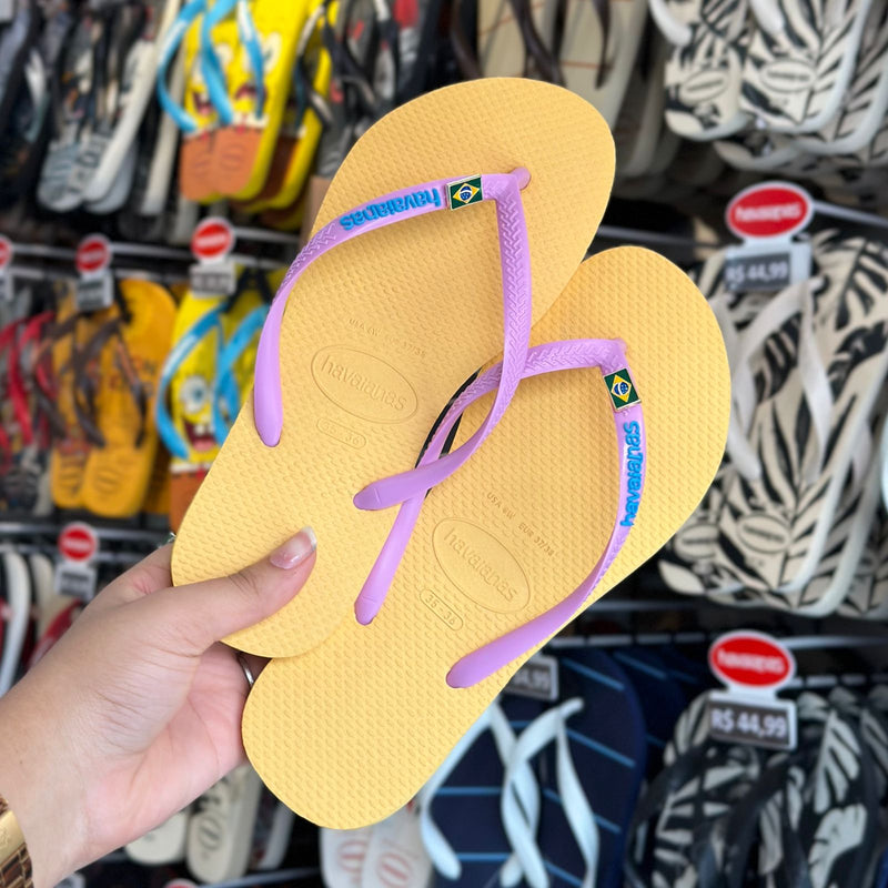 Havaianas Slim Logo Pop Up + Pin Brasil (Grátis)