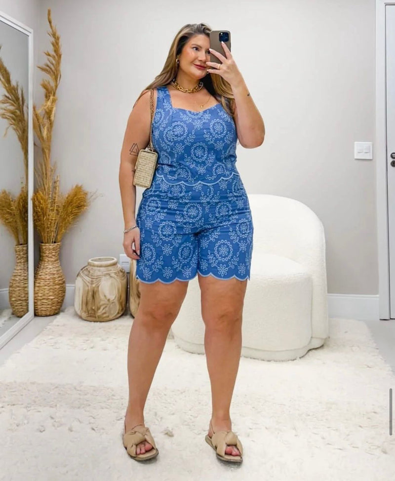 Conjunto Bermuda e Blusinha Blue